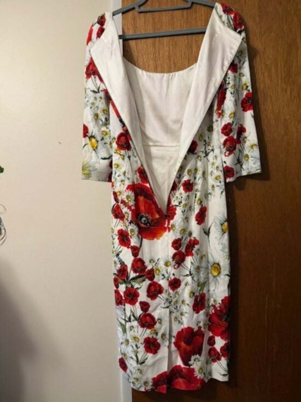Dolce & Gabbana Open-Neck Poppy & Daisy Cady Sheath Dress IT 46/US 10/12 - Picture 5 of 7